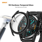 For Huawei Watch GT 2 46mm ENKAY Hat-Prince ENK-AC8202 Full Coverage PC Frosted Case + 9H Tempered Glass Protector